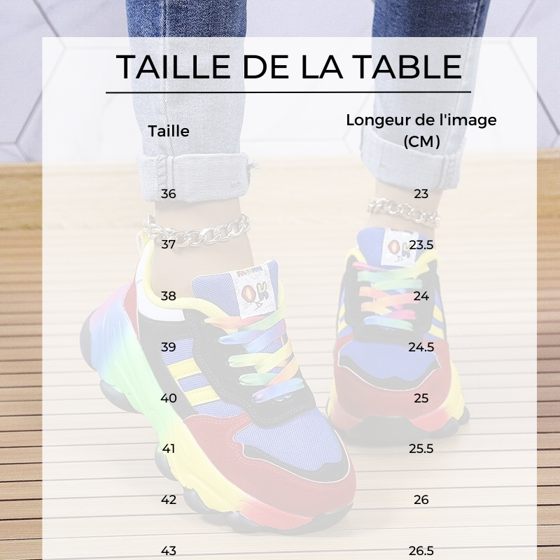 Mode Française’s Eliza - Chaussures Arc-en-ciel À La Mode Et Confortables | Achetez-en 1, obtenez-en 1 GRATUIT